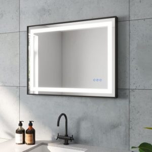 aqua batos Badspiegel "LED Lichtspiegel Badezimmerspiegel mit Beleuchtung Bad Spiegel", 80x60 cm 3 Lichtfarbe Touch Beschlagfrei Dimmbar Slimline Design