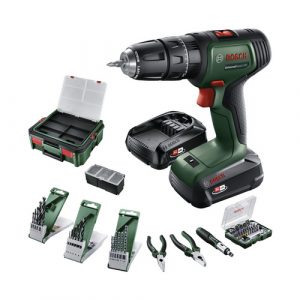 BOSCH HOME & GARDEN Akku-Bohrschrauber "UniversalImpact", 18V, inkl. 1,5Ah Akku, Ladegerät und 46-tlg. Zubehör-Set - gruen