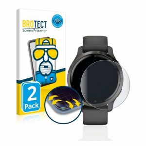BROTECT "Full-Cover Schutzfolie" für Garmin Venu 2S, Displayschutzfolie, 2 Stück, 3D Curved matt entspiegelt Full-Screen Anti-Reflex