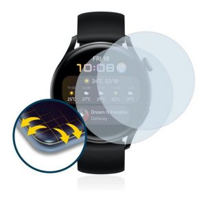BROTECT "Full-Cover Schutzfolie" für Huawei Watch 3, Displayschutzfolie, 2 Stück, 3D Curved klar