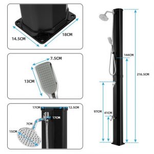 COSTWAY Solardusche "35L Gartendusche", max. 60°C, ohne Stromanschluss, mit handbrause