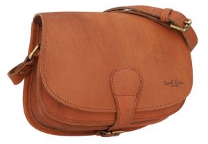Gusti Leder Lenkertasche "Annie L.", Fahrradtasche Lenkertasche Umhängetasche Handtasche kompatibel mit Klickfix Platte Braun Leder Damen Herren