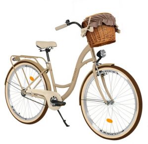 MILORD BIKES Cityrad "Milord Komfort Fahrrad Korb Damenfahrrad, 28 Zoll, Braun-Creme, 1-Gang", 1 Gang