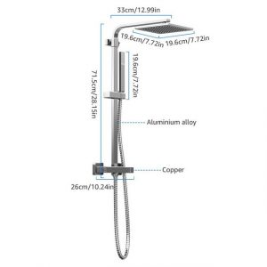 MULISOFT Duschsystem "Duschsäulen-Set Für Dusche und Bad mit Thermostat Armatur", Höhe 71.5 cm, 2 Strahlart(en)