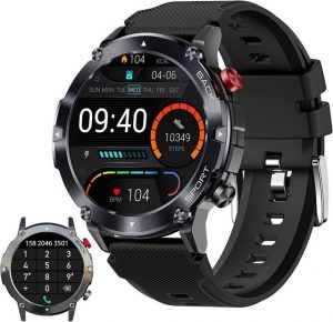Manike C21 AMOLED Smartwatch (4,3 cm/1,69'' HD Voll Touchscreen Zoll) Spar - Set, mit wechselband aus weichem Silikon und Ladenkabel, Herzfrequenzmesser, Analyse von EKG-Daten, Blutdruckmessgerät
