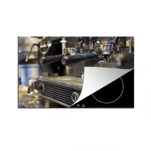 MuchoWow Herdblende-/Abdeckplatte "Kaffeemaschine macht Espressi", Vinyl, (1 tlg), Mobile Arbeitsfläche nutzbar, Ceranfeldabdeckung