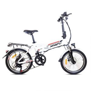 Myatu E-Bike "Klapprad 20 Zoll 375 Wh 10,4 Ah Federgabel Scheibenbremsen", 7 Gang Shimano Tourney TZ Schaltwerk, Kettenschaltung, Heckmotor 250,00 W, kompakt, Gepäckträger