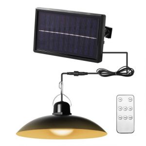 Rosnek LED Solarleuchte "Dimmbarer,Wasserdichte, Energiesparende,für Garten Schuppen Garage", 1 Solarpanel und 1 Lampe, LED, Warmweiß, Weiß, LED Solar Pendelleuchte, mit Fernbedienung, LED Hängelampe