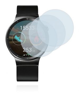 Savvies "Panzerglas" für Huawei Watch, Displayschutzglas, 3 Stück, Schutzglas Echtglas 9H Härte klar Anti-Fingerprint