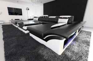Sofa Dreams Wohnlandschaft "Monza", Couch, mit Ottomane, Recamiere, Liegefläche