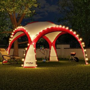 Swing&Harmonie Faltpavillon "LED Event Pavillon 3,6 x 3,6m DomeShelter Garten inkl. Solarmodul"