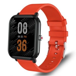 TPFNet SW15 Smartwatch (1.70 Zoll, Android), mit Silikon Armband - individuelles Display - EKG Armbanduhr mit Körpertemperatur Erkennung, Musiksteuerung, Schrittzähler, Kalorien, Social Media etc., Orange