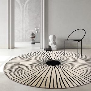 Teppich "Rund Outdoor Geometrie Streifen Muster Teppiche Dekorative Fußmatte", Lkupro, 80*80cm