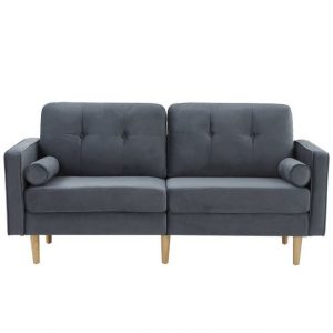 WISHDOR Sofa "Sofa 2 Sitzer Couch Sessel Schlafsofa Schlafsessel Schlafcouch + Lehne", Gepolstertes Sofa, Modern Design, Stilvolles und elegantes Samtsofa, mit edler Knopfheftung und typischen Armlehnen, für das Wohnzimmer