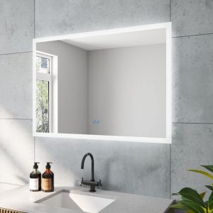 aqua batos Badspiegel "Badezimmerspiegel Badspiegel Led Spiegel mit Beleuchtung Lichtspiegel", 100x70cm Kaltweiß 6400K Anti-beschlag IP44 Energiesparend
