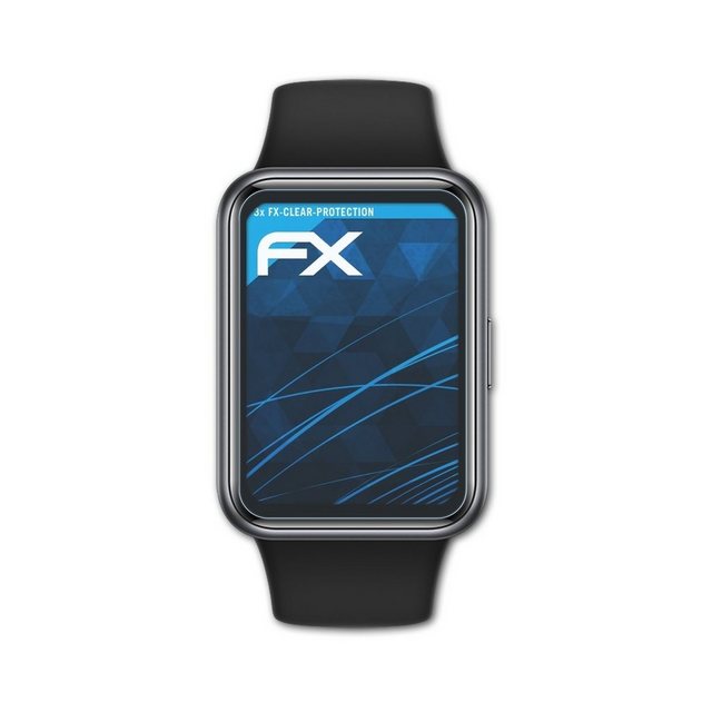 atFoliX Schutzfolie "Displayschutz für Huawei Watch Fit 2", (3 Folien), Ultraklar und hartbeschichtet