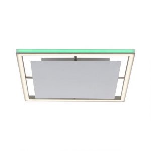 etc-shop LED Deckenleuchte, LED-Leuchtmittel fest verbaut, Warmweiß, Neutralweiß, Deckenlampe Wohnzimmerleuchte Fernbedienung RGB LED dimmbar CCT Alu