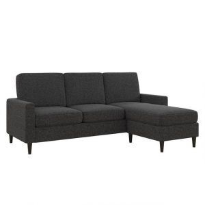 loft24 Ecksofa "Kaci", 3-Sitzer Couch mit Recamiere, Stoffbezug, Breite ca. 206 cm