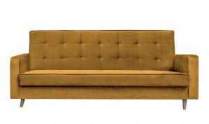 Beautysofa Schlafsofa Bamako, Polstersofa im skandinavischen Stil, Couch mit Holzbeine, Sofa mit Schlaffunktion und Bettkasten