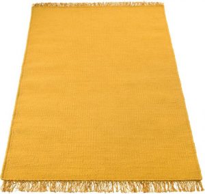Teppich Raigad, Home affaire, rechteckig, Höhe: 7 mm, Wendeteppich, flacher Teppich, mit Fransen, Uni Farben