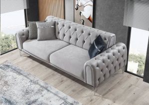 Villa Möbel Sofa London Sofa mit umklappbarer Rückenlehne, 1 Stk. 2-Sitzer, Quality Made in Turkey, Luxus-Microfaser (100% Polyester)