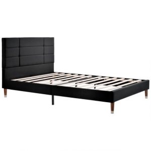WISHDOR Polsterbett "Polsterbett Doppelbett Bett mit Lattenrost 140x200cm Funktionsbett" (gepolsteres Bettgestell mit Kopfteil), Polsterkopfteil, für Erwachsenen Jugendbett