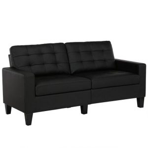 loft24 Sofa "Emily", 3-Sitzer Couch, Bezug in Lederoptik, gesteppt, Länge 183 cm