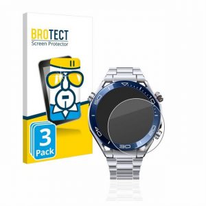BROTECT Panzerglas für Huawei Watch Ultimate (48,5 mm), Displayschutzglas, 3 Stück, Schutzglas Echtglas 9H Härte HD-Clear