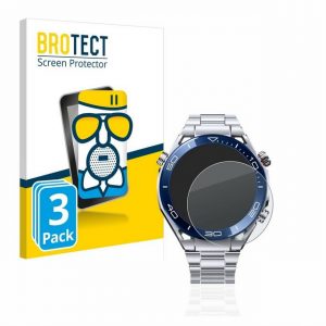 BROTECT flexible Panzerglasfolie für Huawei Watch Ultimate (48,5 mm), Displayschutzglas, 3 Stück, Schutzglas Glasfolie matt entspiegelt Anti-Reflex