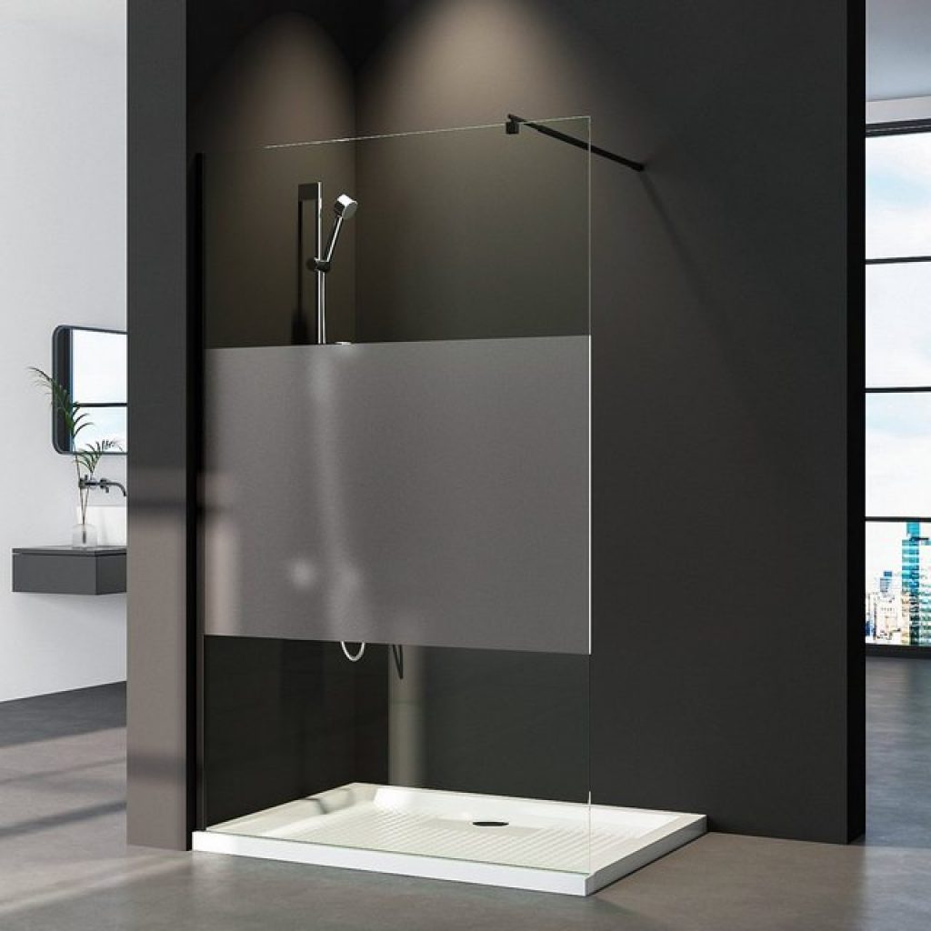 Boromal Duschwand Schwarz Dusche Walk in Duschabtrennung 8mm ESG Glas ...
