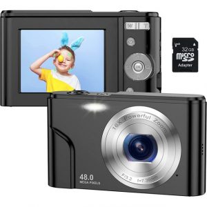 GelldG Digitalkamera Fotokamera Autofokus mit 32GB Karte 1080P 48MP HD-Kamera