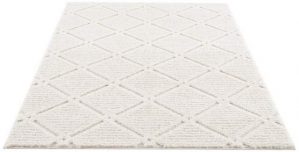 Hochflor-Teppich Focus, Carpet City, rechteckig, Höhe: 20 mm, besonders weich, Uni Farben, Rauten-Optik, 3D-Effekt