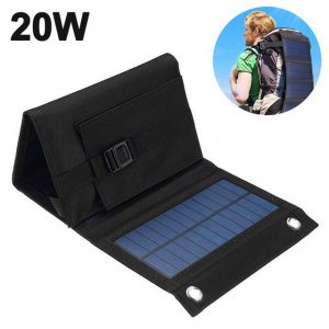 Zulbceo 20W tragbares Solarladegerät 2 USB Ports Wasserdichtes Solarpanel Solarladegerät (1-tlg)