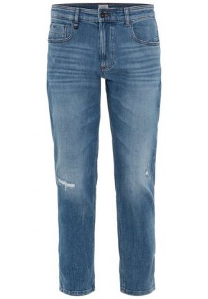 camel active 5-Pocket-Jeans Tapered Fit Destroyed Jeans mit Smartphone Tasche Tapered Fit