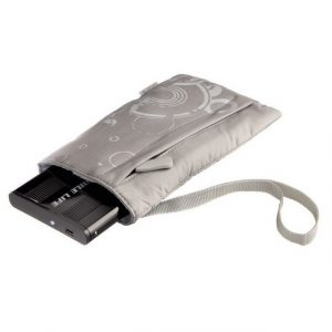 Hama Festplattentasche Tasche Print Grau Case Schutz-Hülle Bag Cover, Fach für Zubehör, Nylon Material, Tragegurt, Aufbewahrung passend für 2,5" Zoll externe HDD tragbare Festplatte PC Notebook