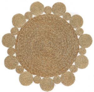 Teppich Kalahari, LUXOR living, rund, Höhe: 5 mm, Flachgewebe, Naturfaser, handgeflochten, Ø ca. 130 cm, Flecht Design