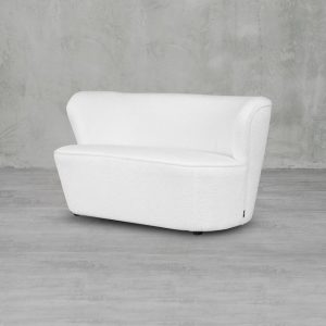 carla&marge Sofa Tamlon, moderne Couch in Weiß, mit weichem Plüschbezug aus Bouclé (Breite 139 cm)