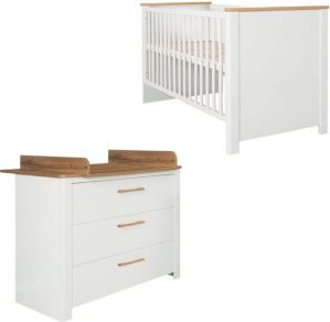 roba® Babymöbel-Set Ava, (Spar-Set, 2-St., Kinderbett, Wickelkommode), mit Kinderbett und Wickelkommode, Made in Europe
