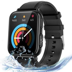 FeelGlad Smartwatch für Damen Herren,IP68 Wasserdicht mit Herzfrequenzmonitor Smartwatch