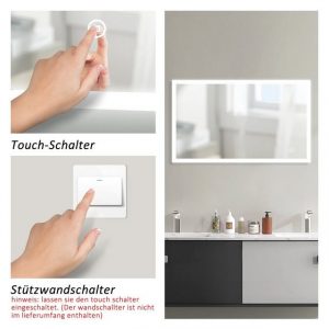 GOEZES Badspiegel Badezimmerspiegel Led Memory-Funktion Helligkeit/Lichtfarben dimmbar (Wandspiegel,Spiegel led,Lichtspiegel, 60x40/40x60cm), Kaltweiß,Neutral,Warmweiß,energiesparender,IP44