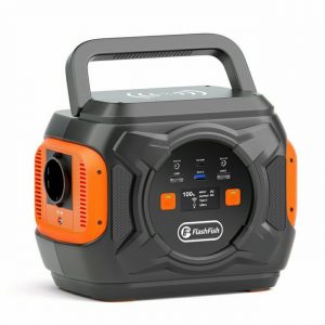 LBF FlashFish tragbare Solar Generator 320W 80000mAh Powerstation 80000 mAh (12 V), Powerstation, mitLED-Beleuchtung,Backup-Akkupack,kabellosen Laden