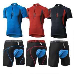 MEETYOO Fahrradhose Herren Radtrikot Set (Fahrradtrikot Set Fahrradhose + Fahrradtrikot, 2er-Pack)