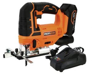 Profiwerk Akku-Stichsäge PWSTS-01-Kit20V, Schnittleistung 80/12/5 mm, 2,0Ah Akku, Netzteil
