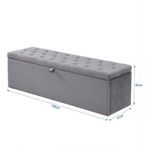 SEEZSSA Polsterbank Polsterbank Gepolsterte Sitzbank für Schlafzimmer,Garderobe, 138x41x42 cm Große Lagerkapazität Bank,Betthocker,mit Stauraum grau
