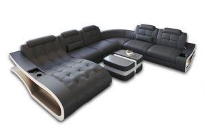 Sofa Dreams Wohnlandschaft Sofa Elegante M XXL Form Stoffsofa Polster Stoff Couch, wahlweise mit Bettfunktion