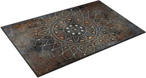 Teppich Madhana, wash+dry by Kleen-Tex, rechteckig, Höhe: 7 mm, Motiv Mandala, rutschhemmend, In- und Outdoor geeignet, waschbar