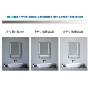 aqua batos Wandspiegel Badspiegel Badezimmerspiegel mit Beleuchtung Ablage 80x60 70x50cm, beschlagfrei,Kaltweiß,energiesparend,dimmbar,Touch