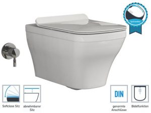 Aqua Bagno Tiefspül-WC Aqua Bagno spülrandloses Taharet-WC inkl. Taharat