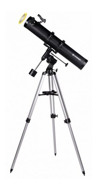BRESSER Teleskop Spiegel Galaxia 114/900 EQ-Sky mit Smartphone Kamera Adapter