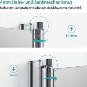 EMKE Dusch-Falttür Duschtür Nischentür Duschabtrennung Rahmenlos Falttür Dusche